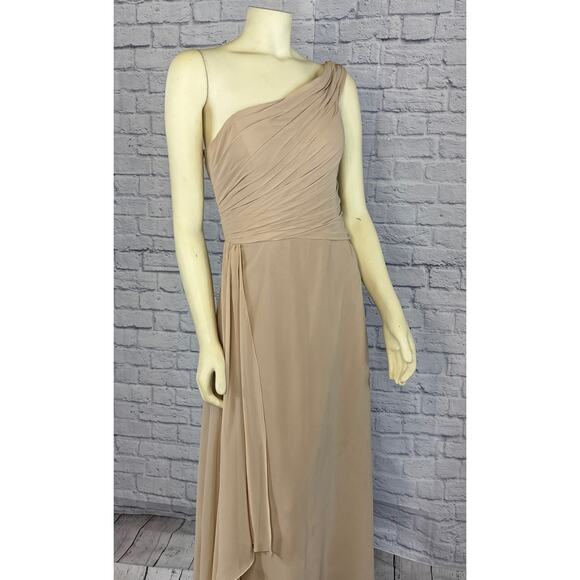 B2 Jasmine Poly Chiffon Long Bridesmaid Dress One-Shoulder Neckline size 14 n - Picture 8 of 10